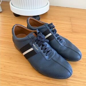 Bally Men's Navy Perforated Sneakers